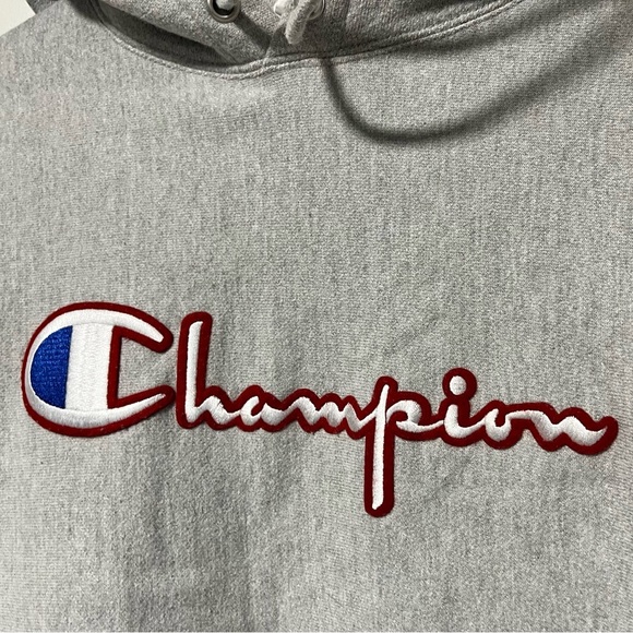 Champion Reverse Weave Gray Hoodie Small Embroidered Script Logo - Picture 7 of 12